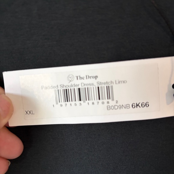 Women’s The Drop Black Sleeveless Midi Dress  Size XXL - Padded Shoulder Stretch - Picture 4 of 5